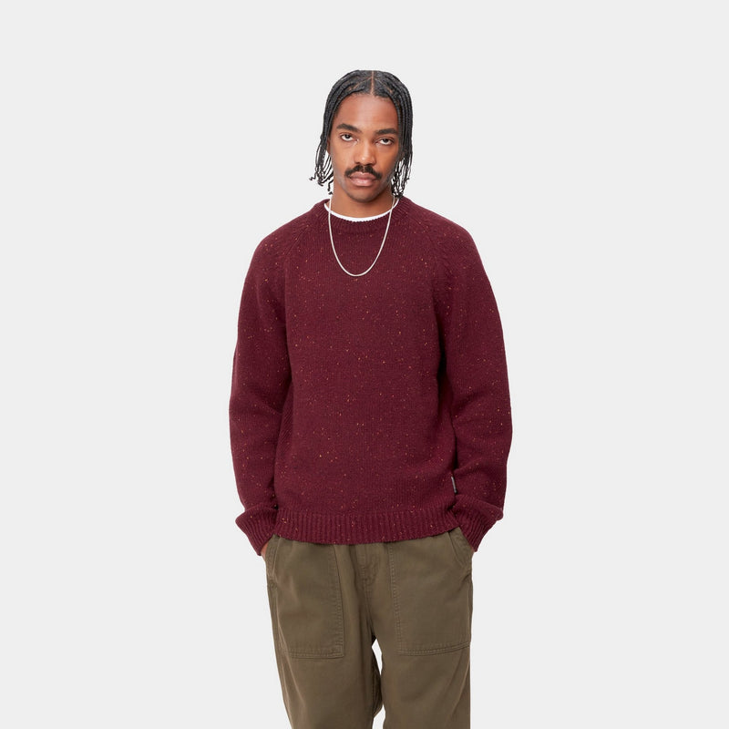 Carhartt WIP Anglistic Sweater Speckled Malbec Page Anglistic Sweater