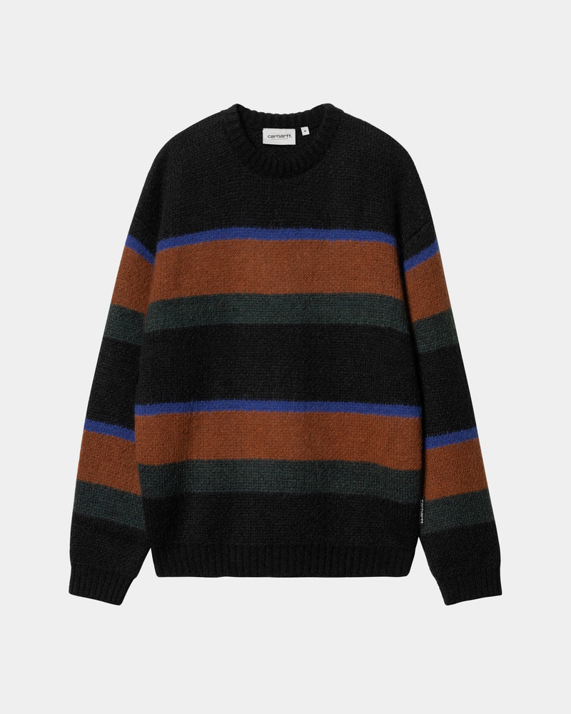 Carhartt WIP Merton Sweater Deep Hamilton Brown Sundling Stripe Page Merton Sweater